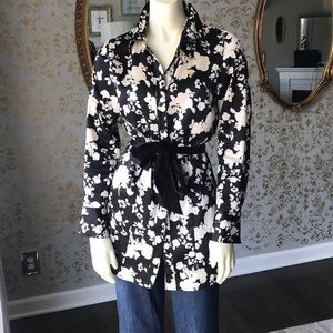 Worthington stretch long sleeve belted tunic small